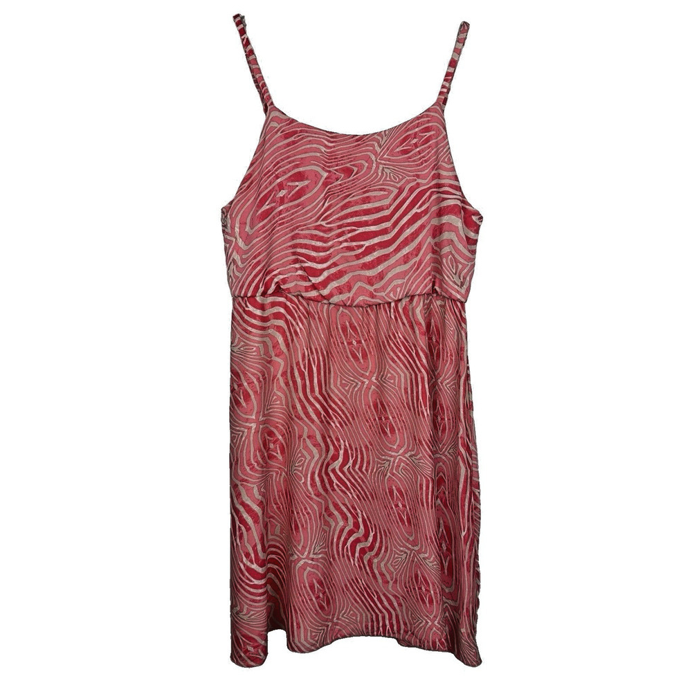 Alice + Olivia Pilar Silk Blouson Dress Size Small Pink Zebra Print Beach Party
